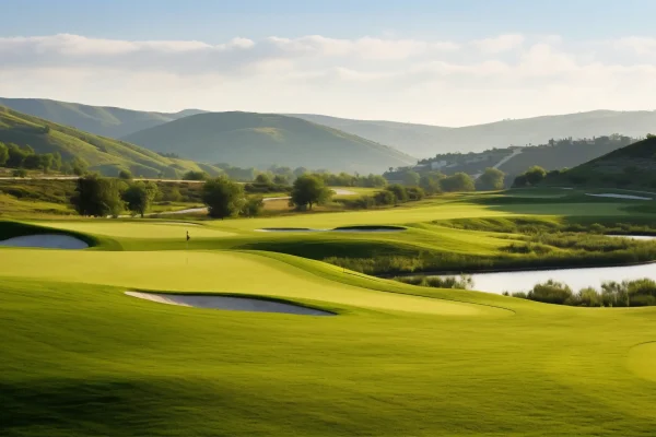 Beautiful green golf field