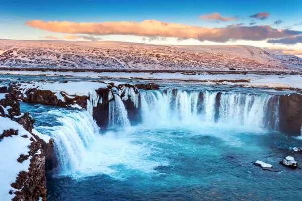 godafoss-waterfall-sunset-winter-iceland